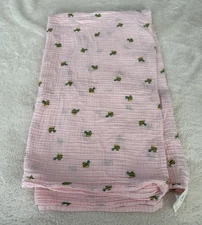Cloud Island Target Pink Bumble Bee Cotton Muslin Swaddle Baby Girl Blanket 47"