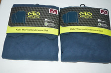 ATHLETIC WORKS - KIDS THERMAL UNDERWEAR - 2 - BOYS S 6 / 7 - BLUE COVE