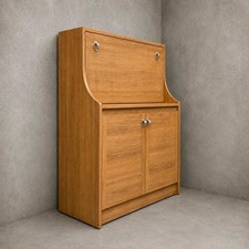 Mid Century Schreiber Formica & Chrome Bureau Desk Cabinet