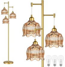 Gold Floor Lamp for Living Room,Bedroom,Mid Century Modern Standing Lamp Bras...