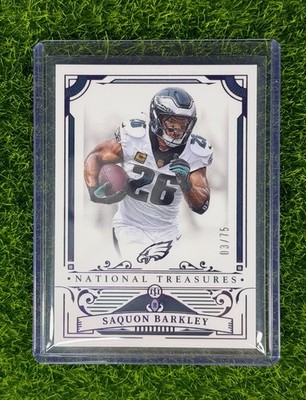 2025 Panini National Treasures - Saquon Barkley Purple /75 - Eagles