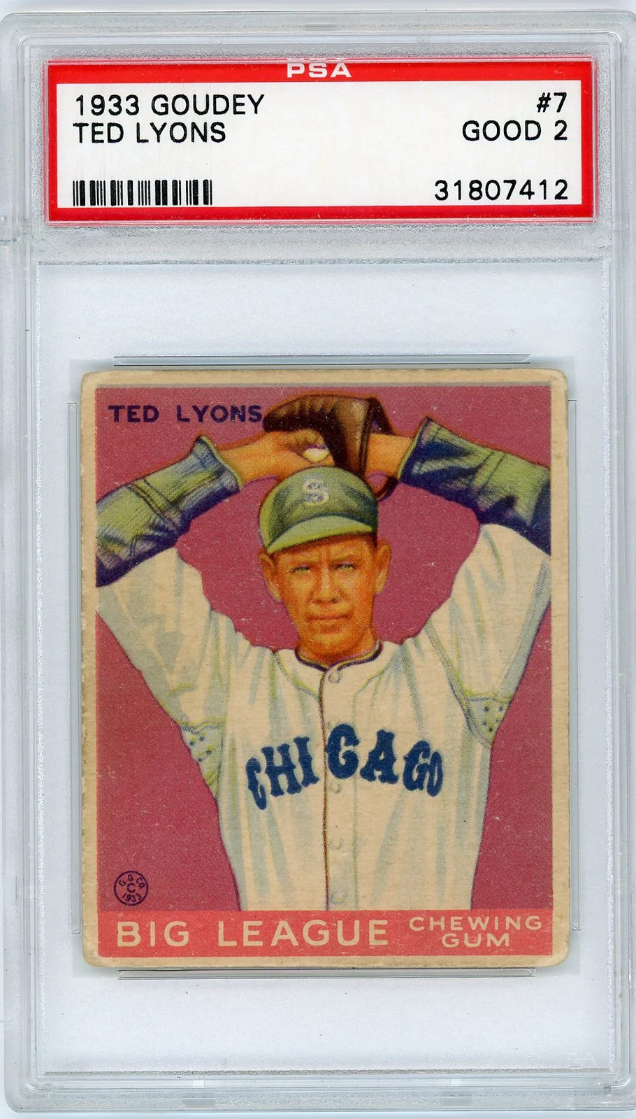 1933 Goudey Ted Lyons #7 PSA 2