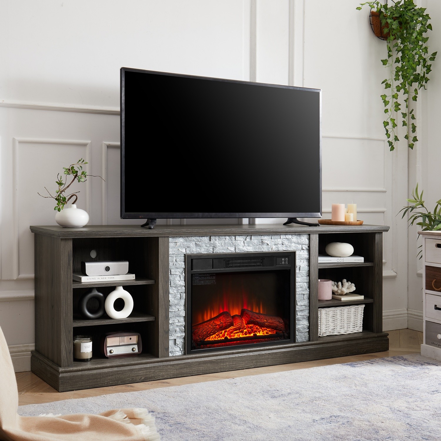 For 75" Tvs 23" Media Console With Remote & Storage