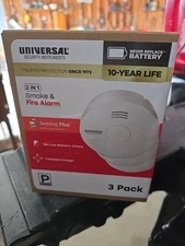 (3-Pack) 10-Year Battery Powered Mini Smoke and Fire Detector with Photoelectric