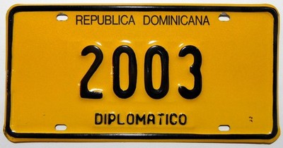 Nummernschild Dominican Republic  2000er Jahre Diplomat, deutsche Botschaft.
