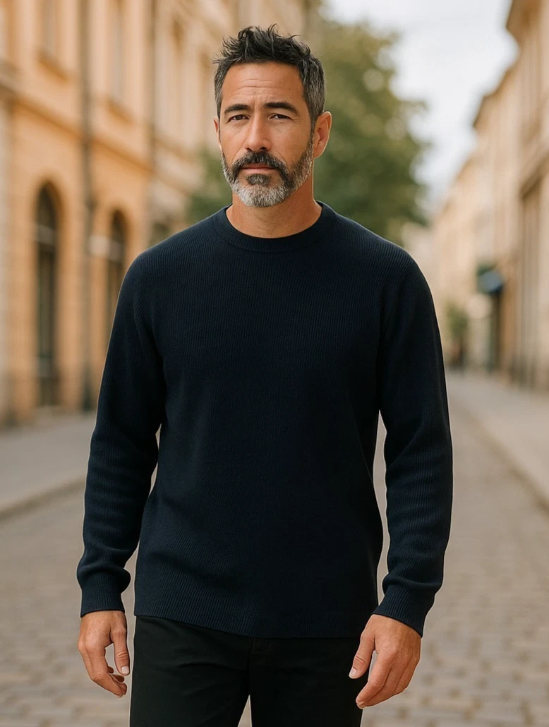 Black Ansett Fisherman Rib Knit Jumper Knitwear Sweater Pure Merino Wool
Opens in a new window or ta