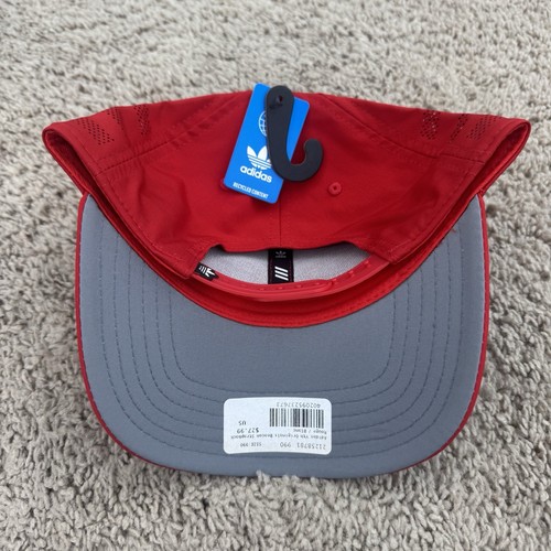 Adidas Originals Hat Youth Relaxed Beacon Snapback Red Trefoil Precurved Cap NWT - Picture 7 of 8
