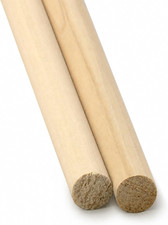 Round Wooden Dowel Rod 1-1/2" X 36", Pack of 2