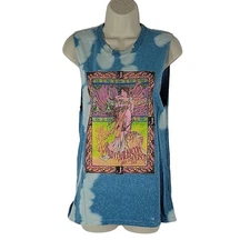 Janis Joplin Retro Concert Tank, Blue Tie Dye, Sz S, NWT