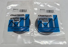 TWO Packs Chartpak Graphic Tape BG6201 1/16" Gloss Black