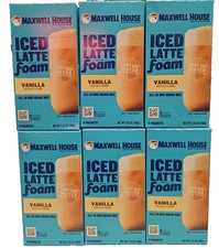 6 -VANILLA MAXWELL HOUSE ICED LATTE FOAM COFFEE Mix  36 Packets