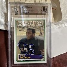 OTIS WILSON 1983 Topps Chicago Bear Rookie RC Card Autograph Beckett Certified. rookie card picture