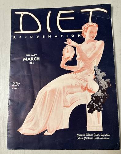 DIET REJUVENATION MAGAZINE-ART DECO COVER - FEBRUARY-MARCH 1936-VOLUME 3, No 1. - Picture 2 of 12