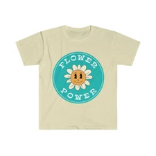 Hippie Retro Vintage Flower Power Graphic Unisex Softstyle T-Shirt