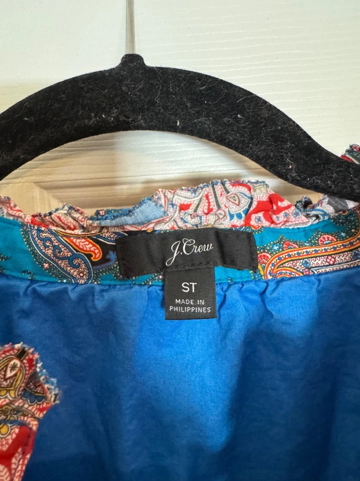 J. Crew Tiered Dress Poplin Rebecca Ratti Mediterranean Holiday Paisley - Image 3 of 4