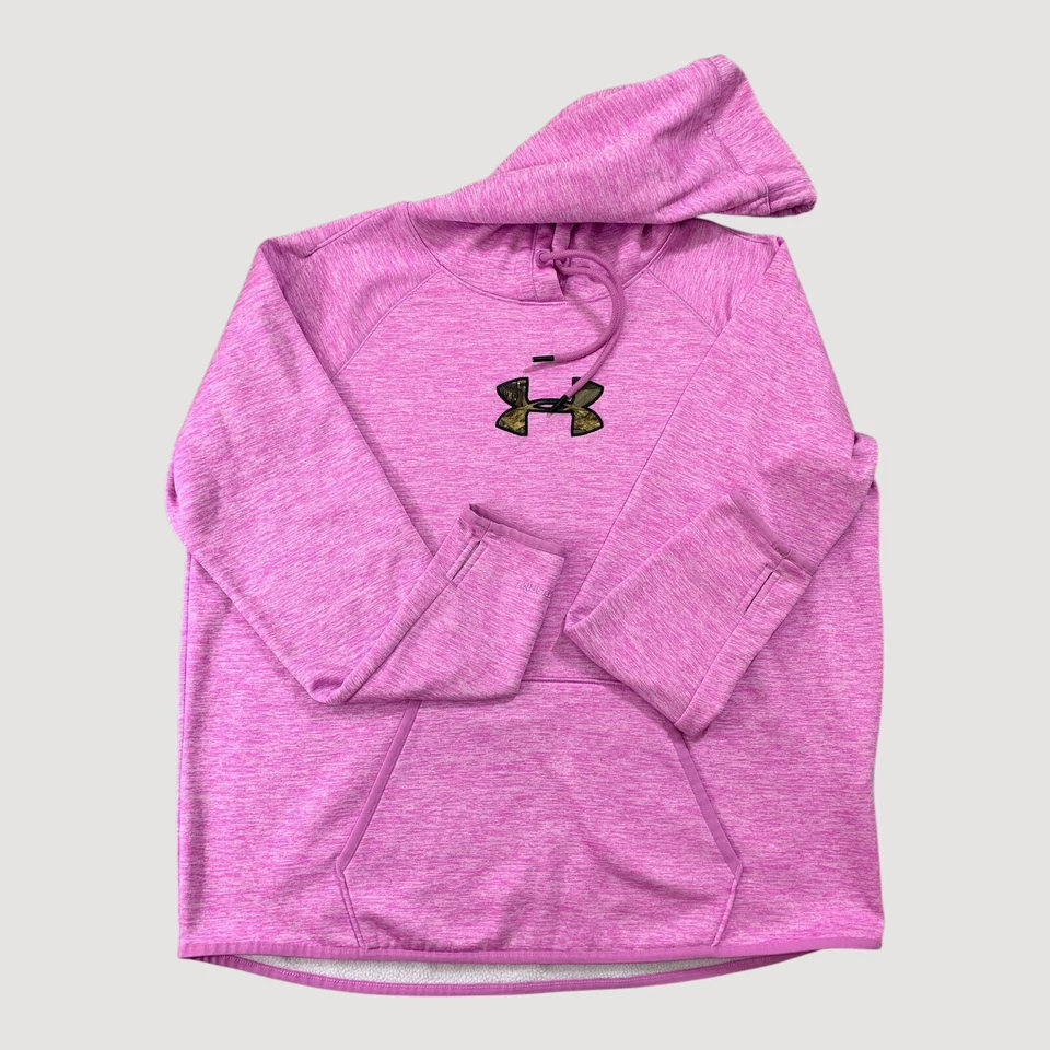 Sudadera con Capucha Under Armour Para Mujer XL XStorm Rosa Suelta Equipo Frío Cordón Camuflaje Logo Foto 2 de 4