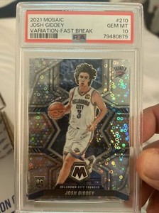2021-22 Panini Mosaic Josh Giddey Fast Break Disco Variation #210 PSA10 Pop27