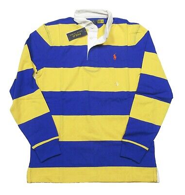 Polo Ralph Lauren Men's Yellow/Royal Blue Stripe Classic Fit Polo Ralph Lauren Men's Yellow/Royal Blue Stripe Classic Fit