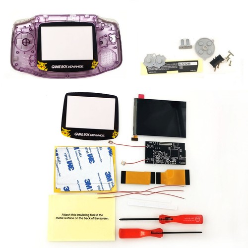 2 in1 GBA IPS V2 High light Backlight Kit+Pre-Cut Shell For Gameboy Advance - Picture 15 of 26