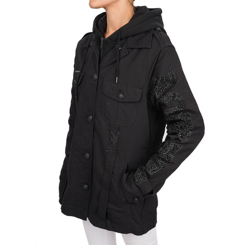 PHILIPP PLEIN x PLAYBOY Crystal Parka Coat Hoody Jacket Black S M 08679 - Picture 4 of 4