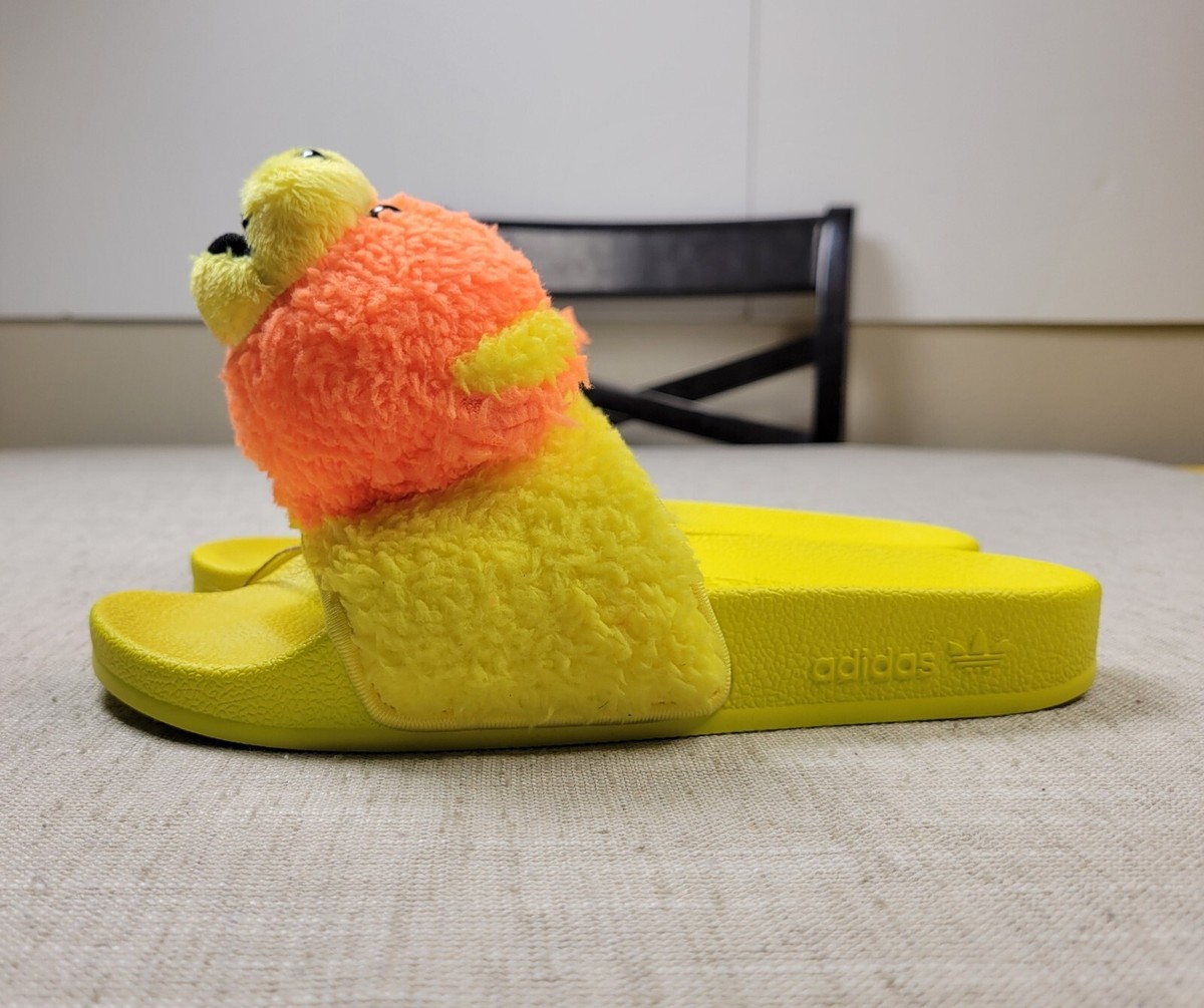 Adidas Jeremy Scott Teddy Bear Slides Mens 5 Womens 6 Yellow