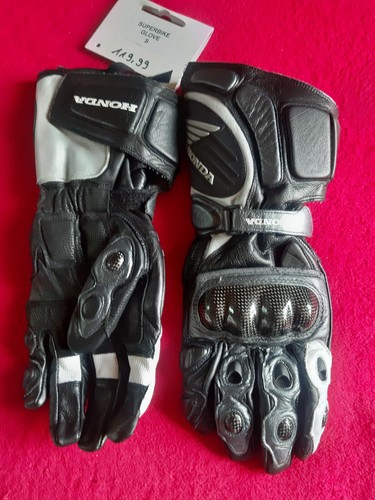 Motorrad Leder-Handschuhe mit Protektoren Original Honda Superbike Größe S - Bild 9 von 22