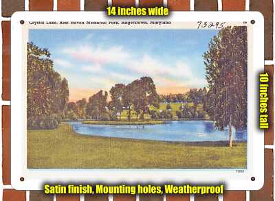 METAL SIGN - Maryland Postcard - Crystal Lake, Rest Haven Memorial Park, Hagers