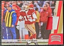2011 Michael Crabtree Game Patch SF 49ers Panini Rookie NFL Card #126. rookie card picture