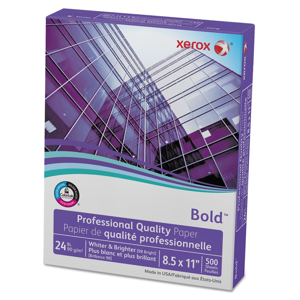 Xerox Bold 98 Bright Premium 8.5x11 White Paper 500 Sheets