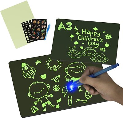 Magic Pad Light Up LED Board Luminous Light Drawing Pen ab 3 Jahre Lernspielzeug