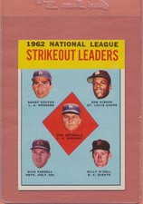 1963 Topps NL K Leaders Koufax Gibson Drysdale #9 HOF ULTRA HIGH GRADE CENTERED