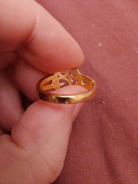 Alternate view of Gold Plated Ohm Ring Size Usa Size 7.5