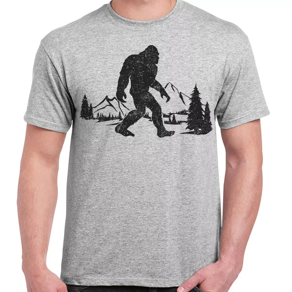 Bigfoot T Shirt Tee Sasquatch Big Foot Hiking Believe Mountain Camping Beast Y10