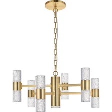 Chandelier Goldish and Glass Modern Foyer or Dining Room 13 Light Fixture 26"