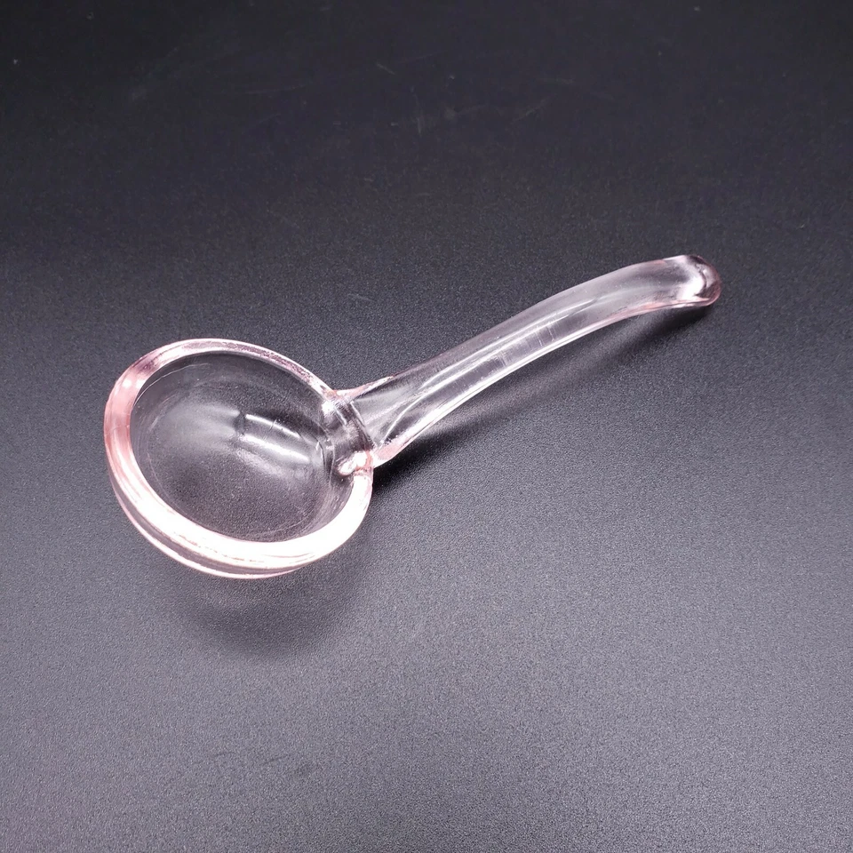 Cucharón de mayonesa de vidrio prensado rosa rosa de 5" FOSTORIA Foto 3 de 4