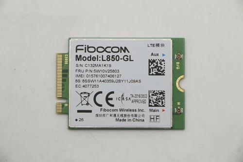 Lenovo Fibocom L850-GL NEW FIRMWARE 4G LTE Mobile Broadband - FRU 5W10V25803