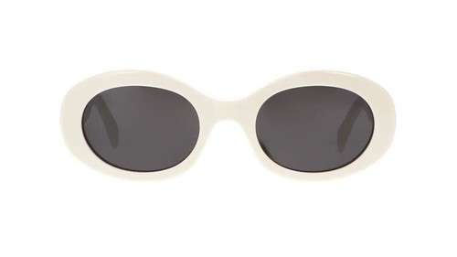 Celine CL40194U 25A Triomphe Oval Women Sunglasses Ivory Gold Grey Authentic - Picture 4 of 10