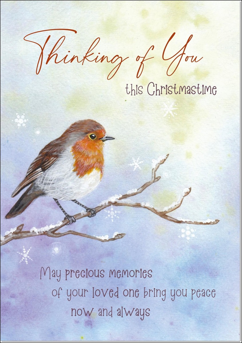 Tarjeta De Navidad 'Thinking Of You' - Diseño De Estanque De Patos En Pueblo Nevado - Con Sobre Rojo Incluido