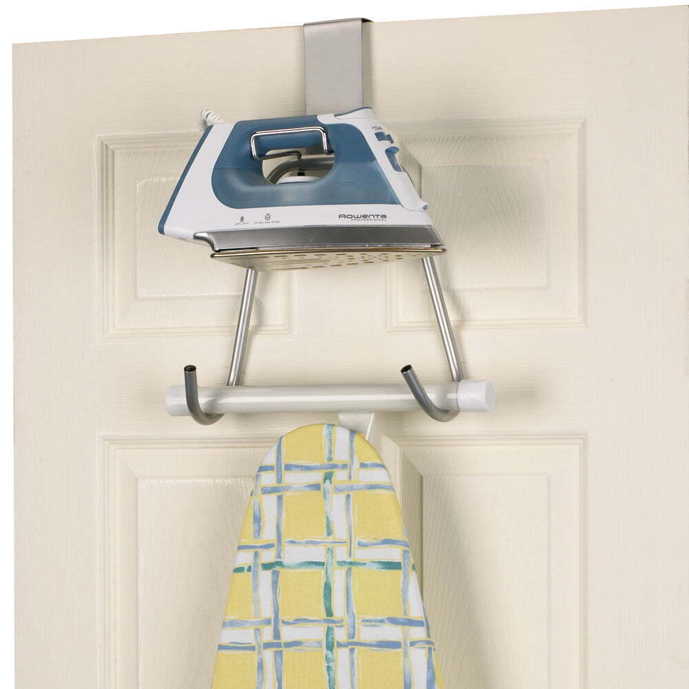 Over-the-Door/Wall Mount Ironing Board Holder Versatile Hanger Laundry Room New-image