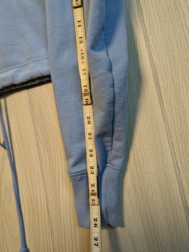 PINK VS Victoria’s Secret Cropped French Terry Sweatshirt Small S Light Blue - Picture 6 of 7