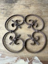 Original 1970s Stunning Fleur De Lys  Garden Wall Decoration Blacksmith Made C