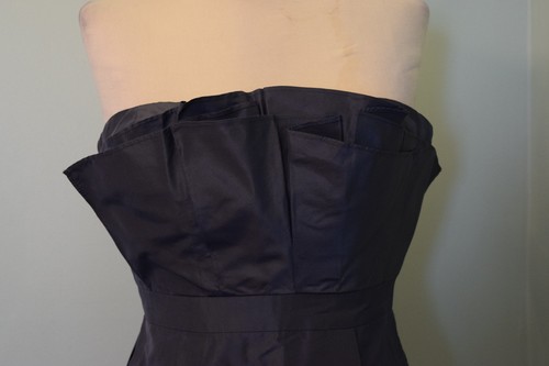 J Crew 2 100% Silk Tafetta Excellent Blue Cocktail Party Dress Mika WOW! - Picture 2 of 6