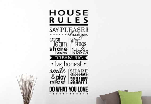 Family In This House Rules Wall Quote decal Removable sticker decor Vinyl art