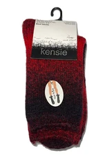 Kensie Women Boot Socks Red/Black Size 9-11 3455