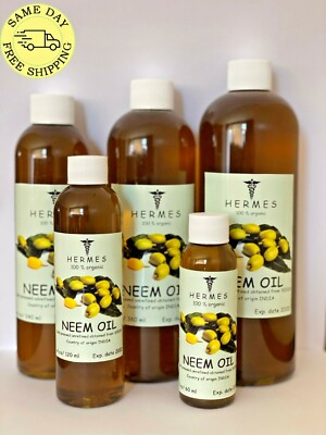 NEEM OIL by HERMES ORGANIC UNREFINED COLD PRESSED 2 oz - 16 oz