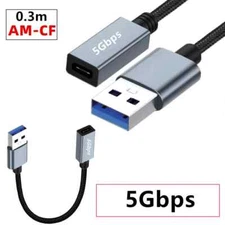 USB A Male to Type-C USB 3.2 Female Data Charging Extension Cable 5Gbps Adapter