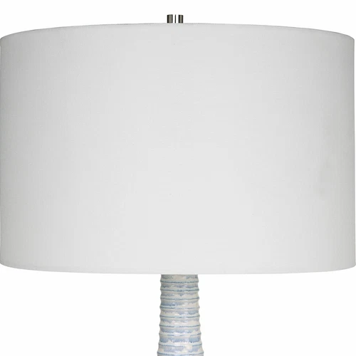 UTTERMOST 29998-1 CLARIOT RIBBED BLUE AND WHITE DRIP GLAZE CERAMIC TABLE LAMP - Picture 6 of 6