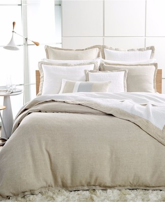 Hotel Collection Linen Natural Solid Beige Queen Duvet Comforter