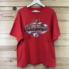 Tampa Bay Buccaneers T Shirt XL 2002 NFC Champions Super Bowl XXXVII Red B138