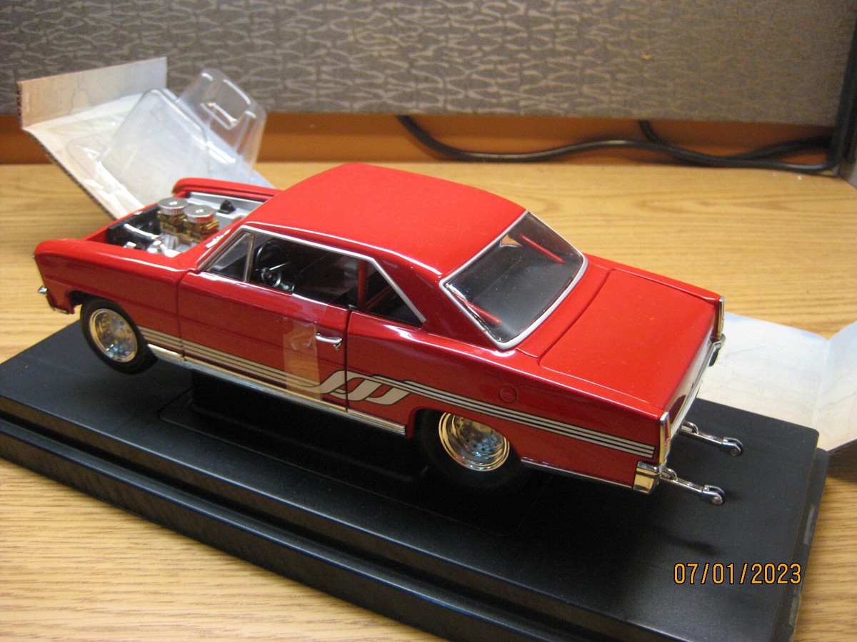 1/18 1966 CHEVY NOVA PRO STOCK IN RED BY ERTL/AMERICAN